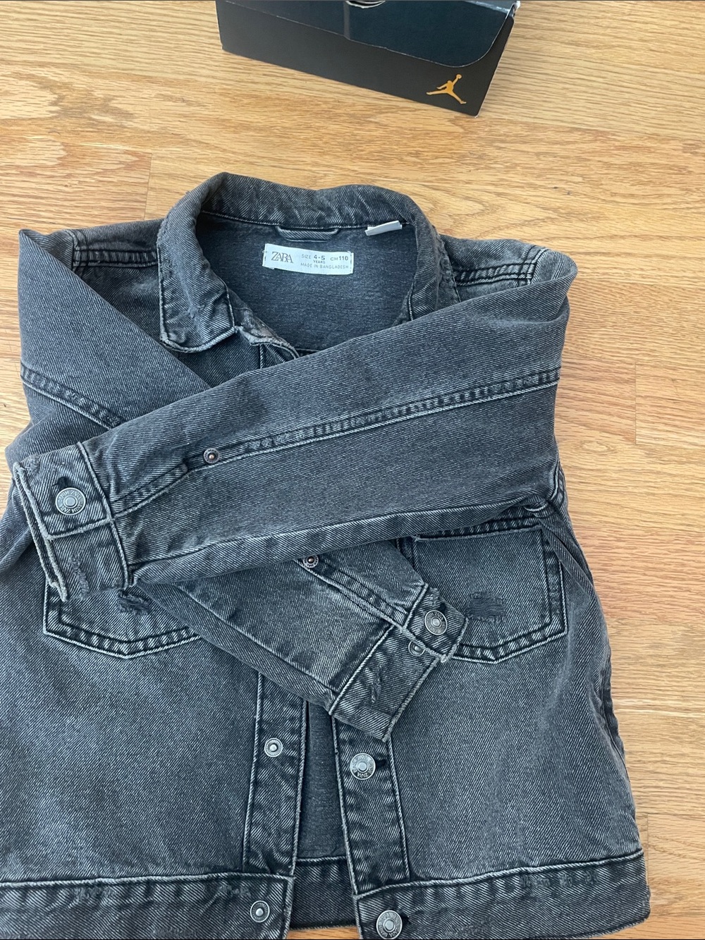 Zara Men’s Washed Black Denim Jacket